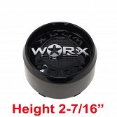 CAP-WX8T-B20 / Worx Alloy Gloss Black Tall 8-Lug Snap On Center Cap 3