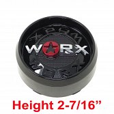 CAP-WX8T-BR20 / Worx Alloy Gloss Black Tall 8-Lug Snap On Center Cap 3