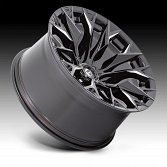 Fuel Flame 6 D803 Gloss Black Milled Custom Truck Wheels 2