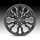 Fuel Flame 6 D803 Gloss Black Milled Custom Truck Wheels 3