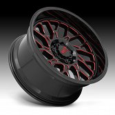 Moto Metal MO805 Predator Gloss Black Milled Red Tint Custom Truck Wheels Rims 2