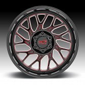 Moto Metal MO805 Predator Gloss Black Milled Red Tint Custom Truck Wheels Rims 3