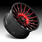 Moto Metal MO807 Shockwave Machined Gloss Black Red Tint Custom Truck Wheels Rims 2