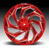 Fuel Reaction D754 Candy Red Milled Custom Truck Wheels Rims 4