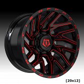 TIS Wheels 554BMR Gloss Black Red Milled Custom Truck Wheels 2