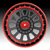 XD Series XD856 Omega Black Red Custom Truck Wheels Rims 4