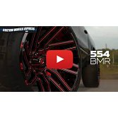 TIS Wheels 554BMR Gloss Black Red Milled Custom Truck Wheels 4