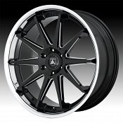 Asanti Black Label ABL-29 Emperor Gloss Black Milled Chrome Lip Custom Wheels Rims