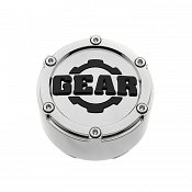 CAP-6LP-C15 / Gear Alloy Chrome with Gloss Black Logo Snap-In Center Cap