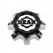 CAP-8LT-CB17 / Gear Alloy Tall Chrome with Gloss Black Overlay Bolt-On Center Cap