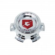 CAP-F6L-CR21 / Gear Alloy Chrome With Gloss Red Logo Snap-In Center Cap