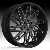 DropStars 656BM Gloss Black Milled Custom Wheels Rims