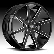 Dub Push S109 Black Milled Custom Wheels Rims