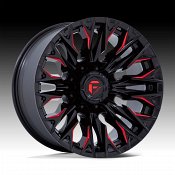 Fuel Flame 8 D823 Black Milled Red Tint Custom Truck Wheels