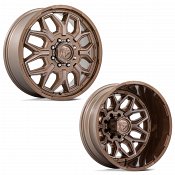 Fuel D876 Flux Dually Platinum Bronze Custom Truck Wheels