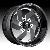 Fuel Turbo D582 6-Lug Gloss Black Milled Custom Truck Wheels Rim