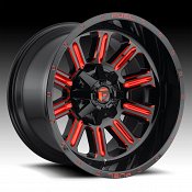 Fuel Hardline D621 Black Milled Red Tint Custom Wheels Rims