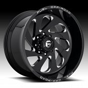 Fuel Vortex D637 Gloss Black Milled Custom Wheels Rims