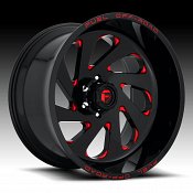 Fuel Vortex D638 Gloss Black Candy Red Custom Wheels Rims