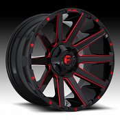 Fuel Contra D643 Gloss Black Candy Red Custom Wheels Rims