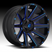 Fuel Contra D644 Gloss Black Candy Blue Custom Wheels Rims