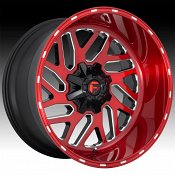 Fuel Triton D691 Brushed Red Milled Custom Wheels Rims