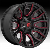 Fuel Rage D712 Gloss Black Milled Red Tint Custom Wheels Rims