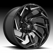 Fuel Reaction D753 Gloss Black Milled Custom Truck Wheels Rims