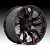 Fuel Flame 5 D823 Gloss Black Milled Red Tint Custom Truck Wheels