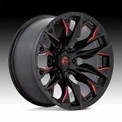 Fuel Flame 6 D823 Gloss Black Milled Red Tint Custom Truck Wheels