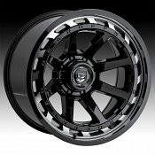 Gear Offroad 754MB Black Hawk Gloss Black Machined Custom Wheels Rims