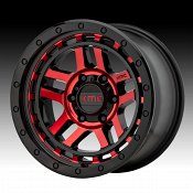KMC KM540 Recon Machined Gloss Black Red Tint Custom Wheels Rims
