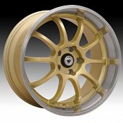 Konig Lightning 26G LI Gold w/ Machined Lip Custom Rims Wheels