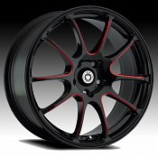 Konig Illusion 24B IL Gloss Black w/ Red Ball Cut Machine Custom