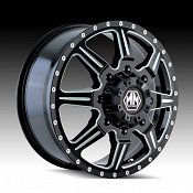 Mayhem Monstir Dually 8101 Gloss Black Milled Custom Wheels Rims