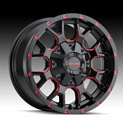 Mayhem Warrior 8015 Gloss Black Red Accents Custom Wheels Rims