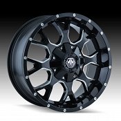 Mayhem Warrior 8015 Gloss Black Milled Custom Wheels Rims