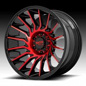 Moto Metal MO807 Shockwave Machined Gloss Black Red Tint Custom Truck Wheels Rims