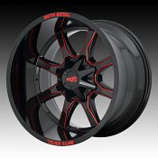 Moto Metal MO970 Black Milled Red Tint Custom Wheels Rims