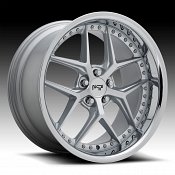 Niche Vice M225 Silver w/ Chrome Lip Custom Wheels Rims