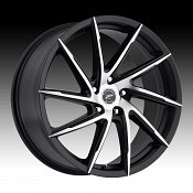 Platinum 433 Hawk Machined Satin Black Custom Wheels Rims