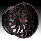 TIS Offroad 544BMR Gloss Black Milled Red Tint Custom Wheels Rims