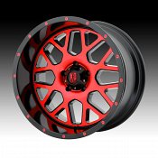 XD Series XD820 Grenade Machined Black Red Tint Custom Wheels Rim