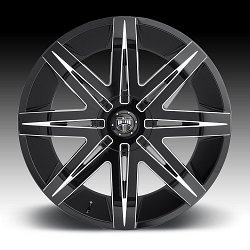 Dub Stacks S227 Gloss Black Milled Custom Wheels Rims 3