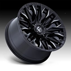 Fuel Flame 8 D803 Gloss Black Milled Custom Truck Wheels 2