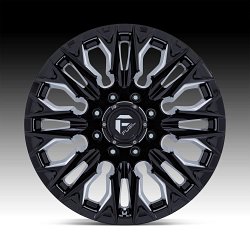 Fuel Flame 8 D803 Gloss Black Milled Custom Truck Wheels 3