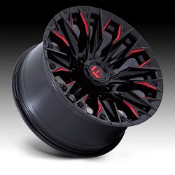 Fuel Flame 8 D823 Black Milled Red Tint Custom Truck Wheels 2