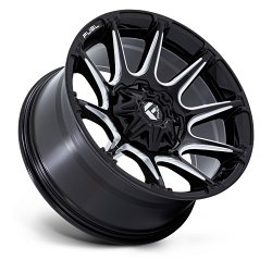 Fuel Super C FC880BE Gloss Black Milled Custom Truck Wheels 2