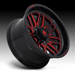 Fuel Ignite D663 Gloss Black Candy Red Custom Wheels Rims 2