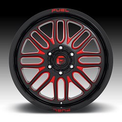 Fuel Ignite D663 Gloss Black Candy Red Custom Wheels Rims 3